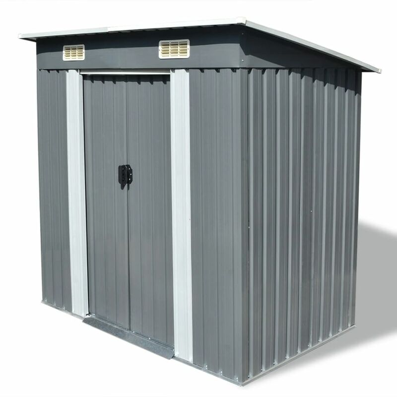 

Caseta de jardín de metal gris - Gris - Vidaxl