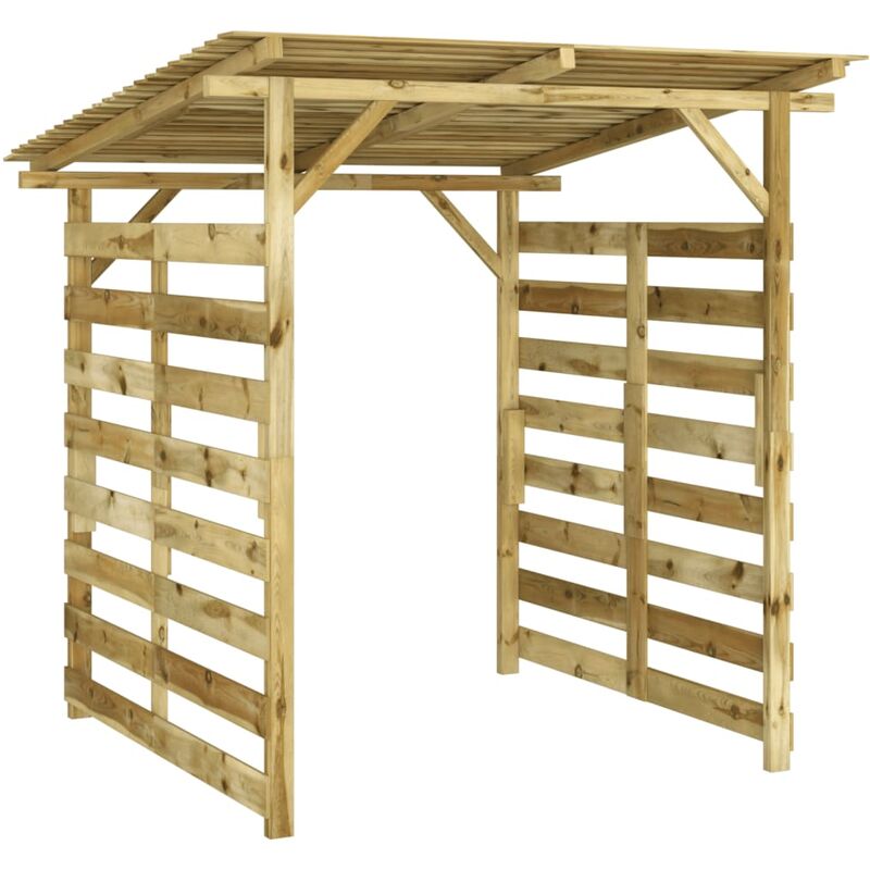 

vidaXL Caseta para Leña de Madera de Pino Impregnada - Marrón