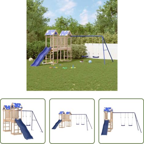 vidaXL Casetta da giardino -  Set da Gioco da Esterno in Legno Massello di Pino