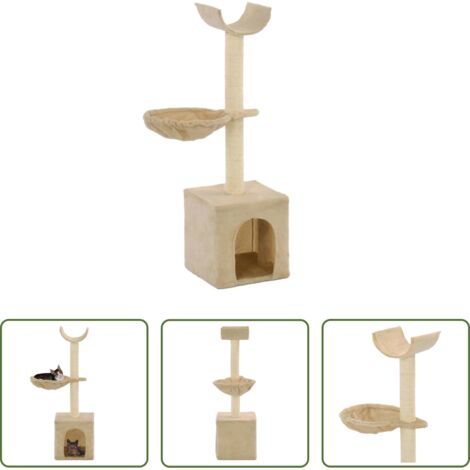 vidaXL Casetta per gatti -  Albero per Gatti con Tiragraffi in Sisal 105 cm Beige