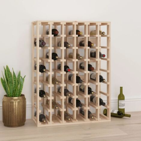 Vidaxl – Casier à vin en bois de pin massif 70x33x94 cm – Grand espace pour 48 bouteilles – Fixation murale incluse – Design rustique