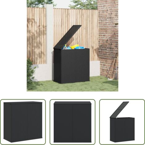 vidaXL Cassapanca da giardino -  Contenitore Cuscini da Giardino Rattan PE 100x49x103,5 cm Nero