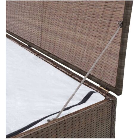 Cassapanca in resina 634lt effetto rattan armadio baule da esterno giardino