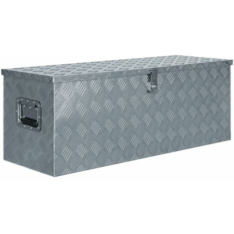 vidaXL Cassetta in Alluminio 110,5x38,5x40cm Argento