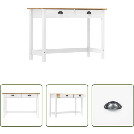 vidaXL Cassetti scorrevoli -  Consolle Hill con 2 Cassetti 110x45x74 cm in Massello di Pino
