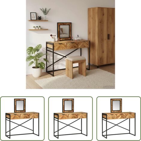 vidaXL Cassetti - Tavolo da Trucco con cassetto Marrone 100 x 40 x 120 cm