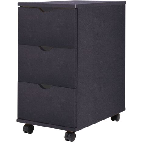 vidaXL Cassettiera 33x45x60 cm Nera