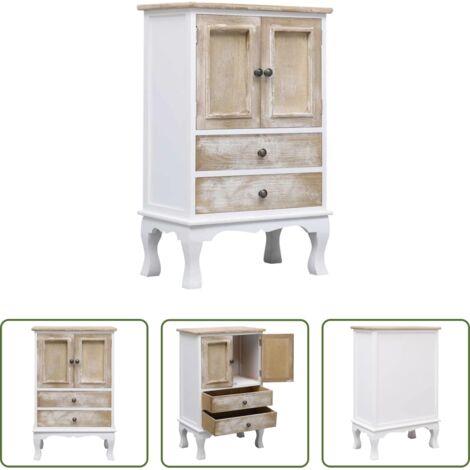vidaXL Cassettiera da interno -  Cassettiera Bianca 50x30x80 cm in Legno
