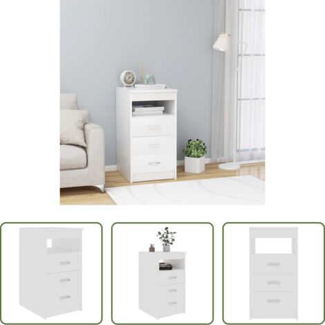 vidaXL Cassettiera da parete -  Cassettiera Bianca 40x50x76 cm in Legno Multistrato