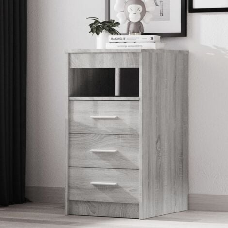 Mobile Porta Dischi In Legno Multistrato VidaXL Grigio Sonoma 84,5x38x48 Cm - Per Vinili E Giradischi - Foto 2