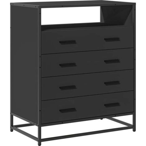 vidaXL Cassettiera Nera 70x41x83,5 cm in Legno Multistrato