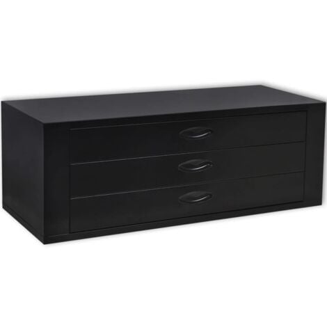 vidaXL Cassettiera Porta Attrezzi in Metallo con 3 Cassetti Nera