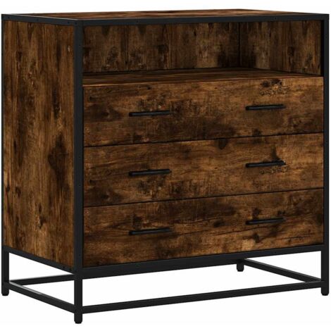 vidaXL Cassettiera Rovere Fumo 70x41x70 cm in Legno Multistrato