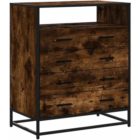 vidaXL Cassettiera Rovere Fumo 70x41x83,5 cm in Legno Multistrato