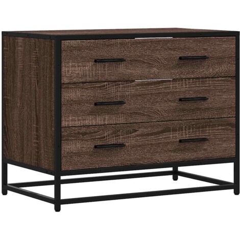 vidaXL Cassettiera Rovere Marrone 70x41x56 cm in Legno Multistrato