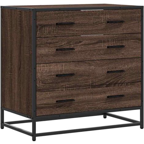 vidaXL Cassettiera Rovere Marrone 70x41x70 cm in Legno Multistrato