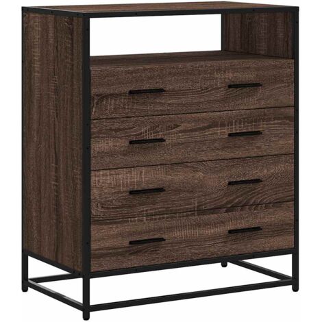 vidaXL Cassettiera Rovere Marrone 70x41x83,5 cm in Legno Multistrato