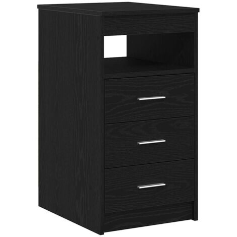 vidaXL Cassettiera Rovere Nero 40x50x76 cm in Legno Multistrato
