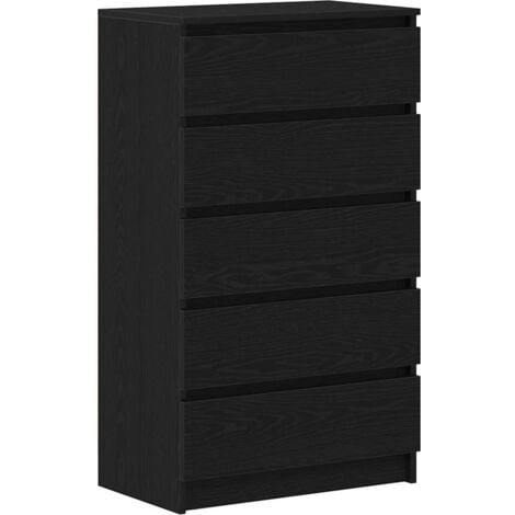 VIDAXL Rovere Nero 60x36x103 cm in Legno Multistrato