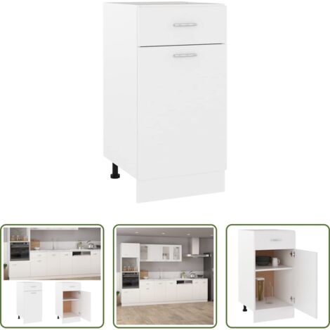 vidaXL Cassetto -  Armadio Inferiore Cassetto “Lyon” Bianco 40x46x81,5