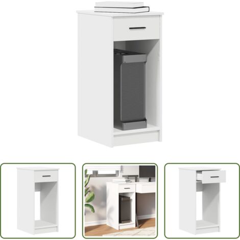 vidaXL Cassetto per computer -  Supporto a Torre per Computer con Cassetto Bianco 35x45x77 cm