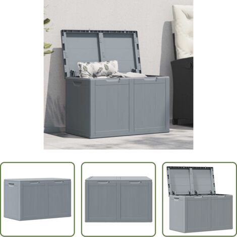 vidaXL Cassone da giardino -  Baule da Giardino 180 L Grigio Aspetto legno in PP