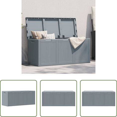vidaXL Cassone da giardino -  Baule da Giardino 270 L Grigio Aspetto legno in PP