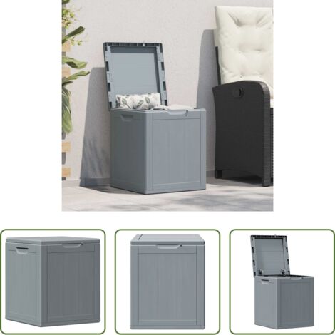 vidaXL Cassone da giardino -  Baule da Giardino 90 L Grigio Aspetto legno in PP
