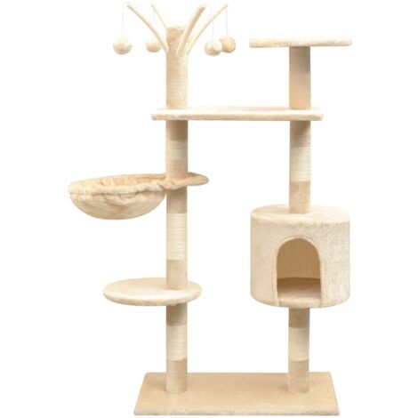 vidaXL Cat Tree with Sisal Scratching Posts 125 cm Beige