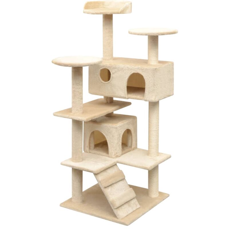 Cat Tree With Sisal Scratching Posts 125 Cm Beige Vidaxl