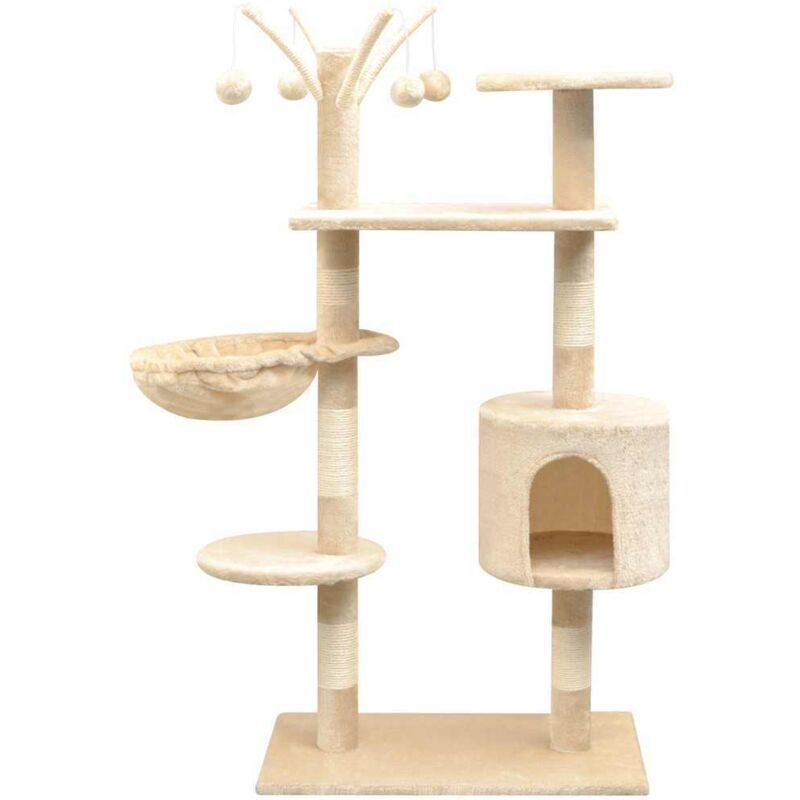 Cat Tree With Sisal Scratching Posts 125 Cm Beige Vidaxl