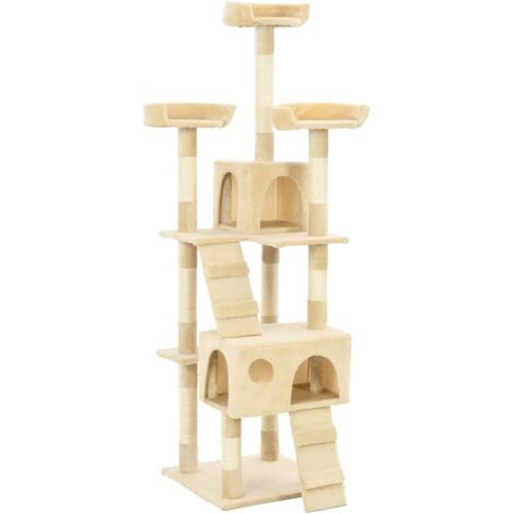 vidaXL Cat Tree with Sisal Scratching Posts 170 cm Beige