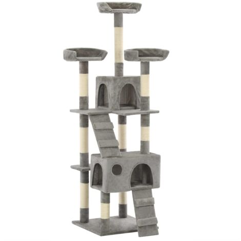 vidaXL Cat Tree with Sisal Scratching Posts 170 cm Grey