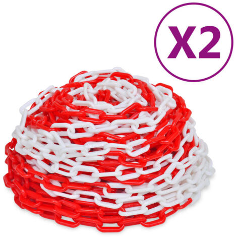 Catena Segnaletica Rossa E Bianca VidaXL - 30 M, Diametro 8 Mm, In Plastica Resistente Per Barriere Temporanee