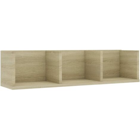 vidaXL CD Wall Shelf Sonoma Oak 75x18x18 cm Engineered Wood