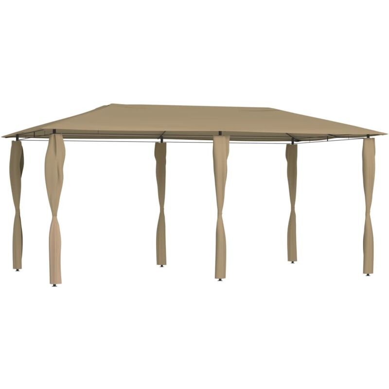 

Cenador con cubiertas de postes taupé 3x6x2,6 m 160 g/m² - Gris Topo - Vidaxl