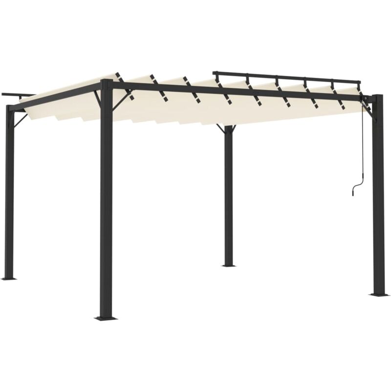 

Cenador con techo persiana 3x3 m tela y aluminio crema - Crema - Vidaxl