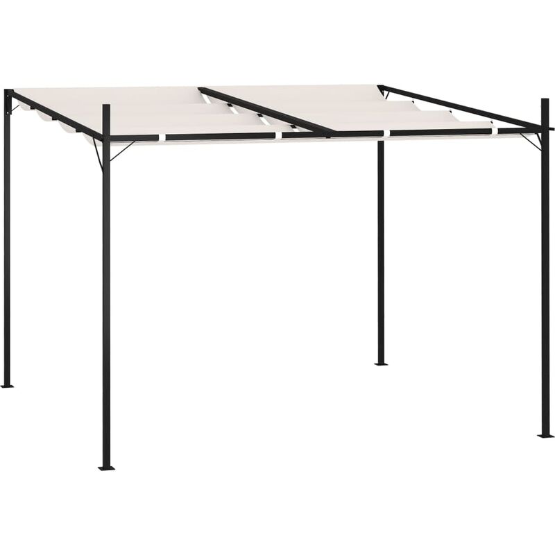 

vidaXL Cenador con techo retráctil crema 300x300x233 cm - Crema