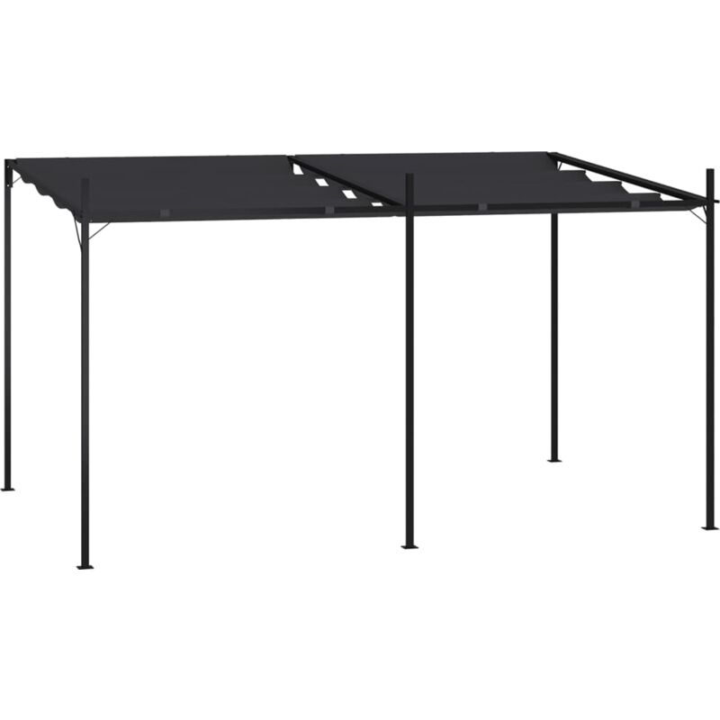 

Cenador con techo retráctil gris antracita 400x300x233 cm - Antracita - Vidaxl
