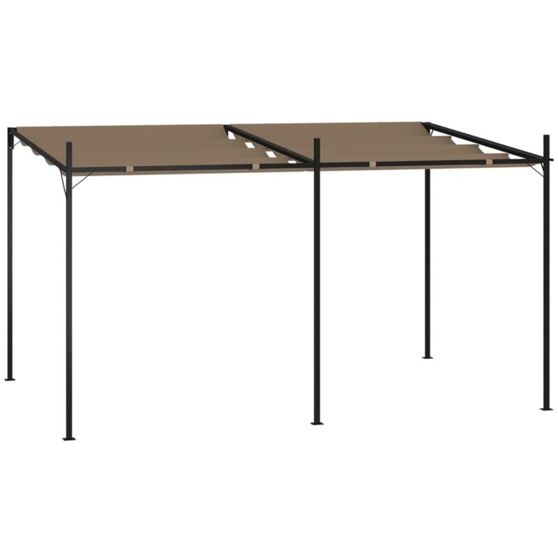 

Cenador con techo retráctil gris taupe 400x300x233 cm - Gris Topo - Vidaxl