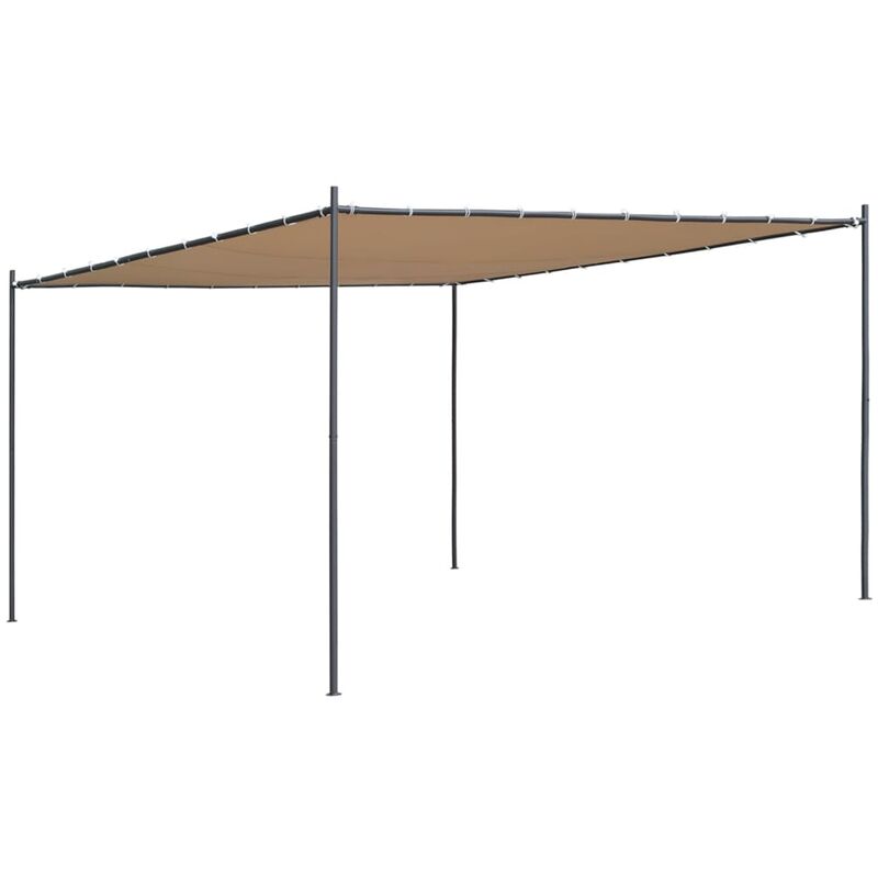 

vidaXL Cenador con tejado inclinado beige 400x400x264 cm 180 g/m² - Beige