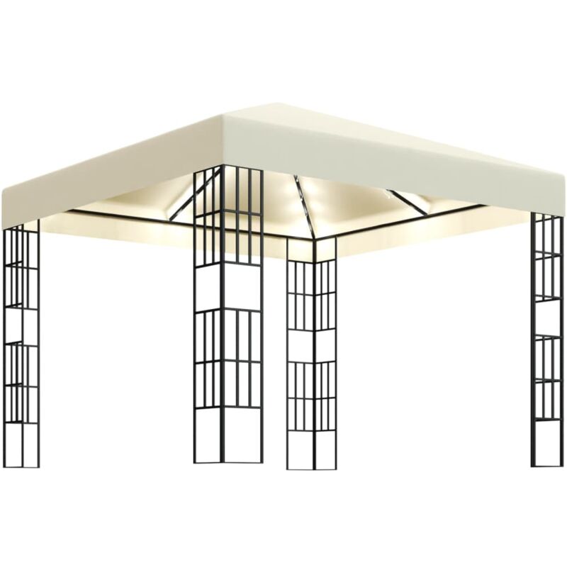

Vidaxl - Cenador con tira de luces LED 3x3 m crema - Crema