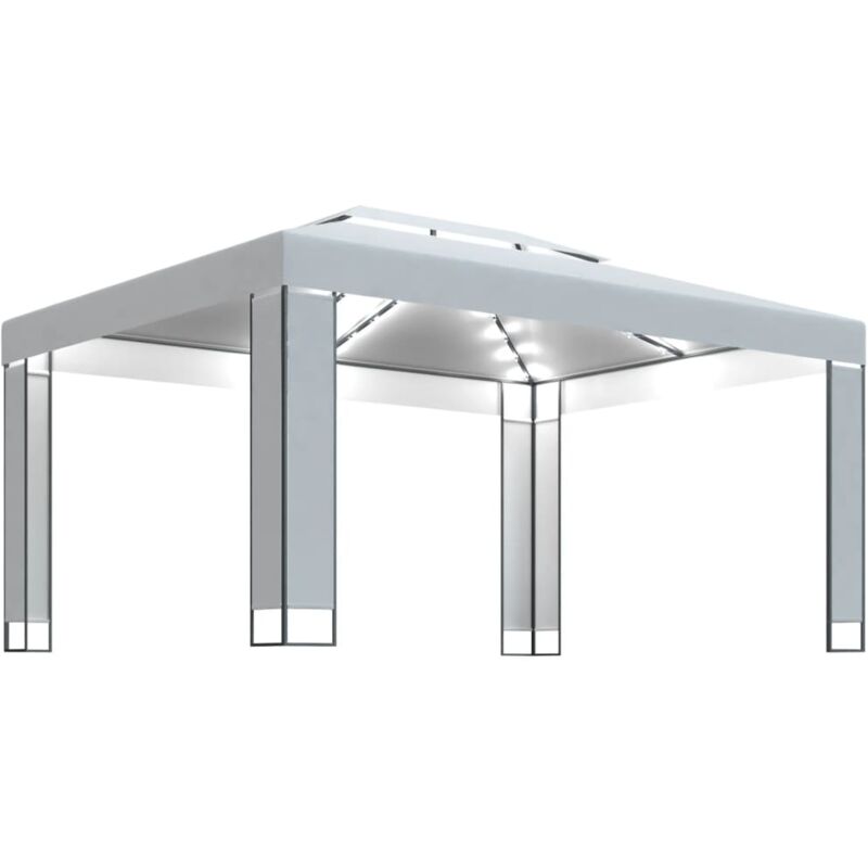 

Vidaxl - Cenador con tira de luces LED blanco 3x4 m - Blanco