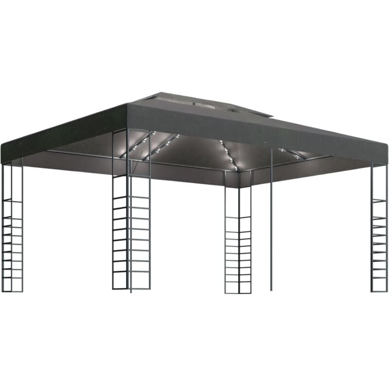 

Cenador con tira de luces LED gris antracita 3x4 m - Antracita - Vidaxl