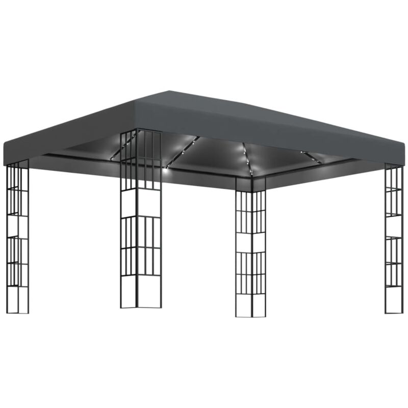 

Cenador con tira de luces LED gris antracita 3x4 m - Antracita - Vidaxl
