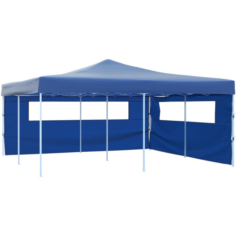 

Cenador Plegable con 2 Paredes 5x5 m Azul - Azul - Vidaxl