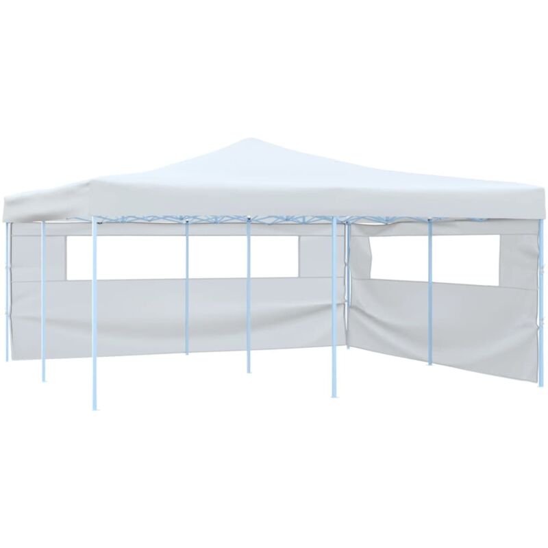 

Cenador Plegable con 2 Paredes 5x5 m Blanco - Blanco - Vidaxl