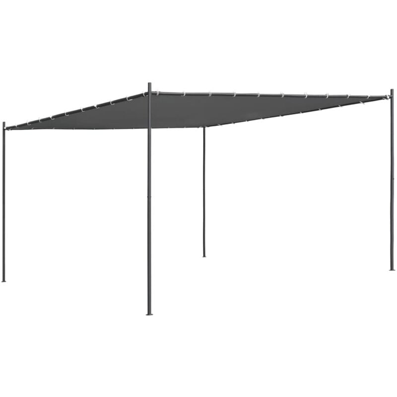 

vidaXL Cenador tejado inclinado gris antracita 400x400x264 cm 180 g/m² - Antracita