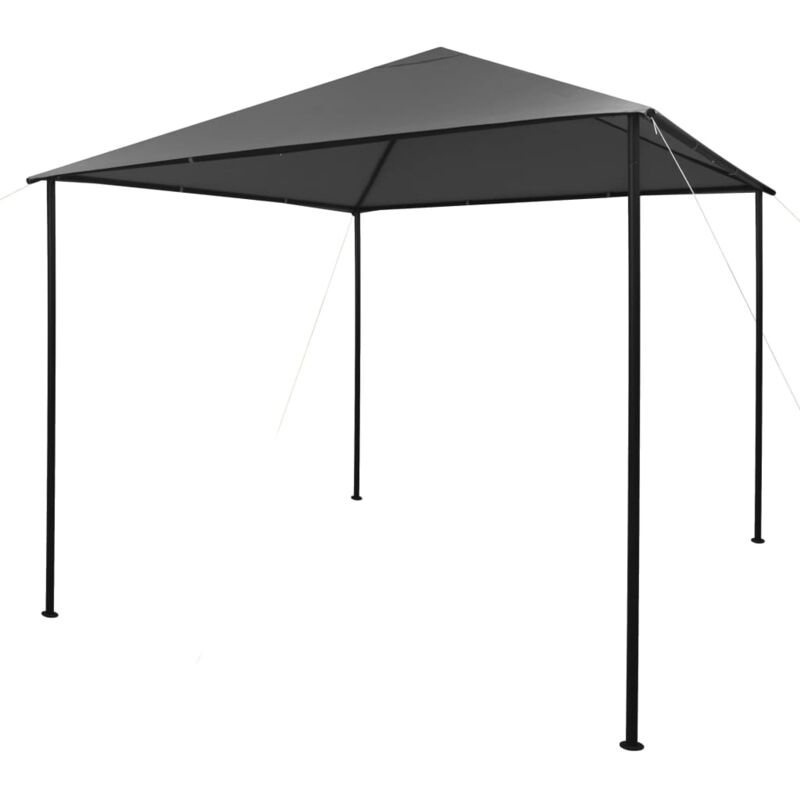 

vidaXL Cenador tela gris antracita y acero 3x3 m 180 g/m² - Antracita