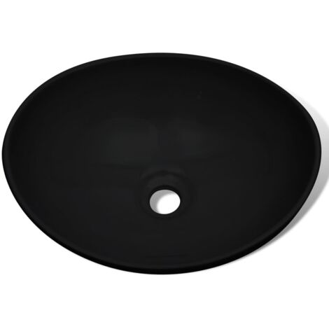 vidaXL Ceramic Basin 40x33 cm Black (140675)